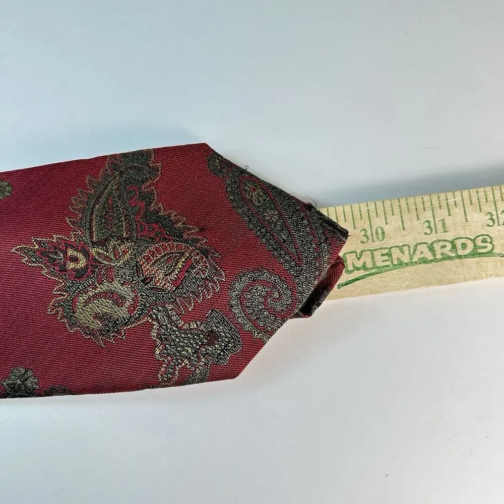 Robert Talbott Mens Wine Red Paisley 100% Silk Tie